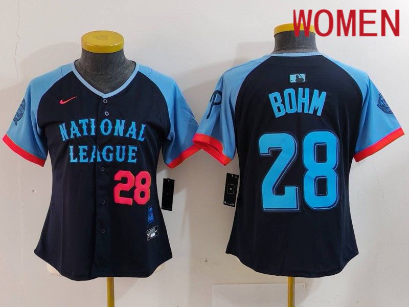 Women Philadelphia Phillies #28 Bohm Blue All star 2024 Nike MLB Jersey style 5